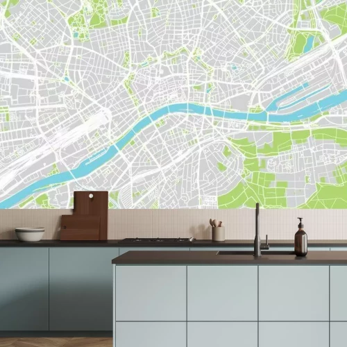 Papier peint  Carte de ville vecteur urbain de Francfort, Allemagne