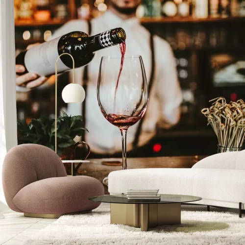 Papier peint  Barman servant du vin