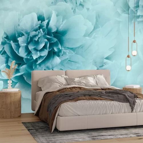 Papier peint  Fleur de printemps turquoise 