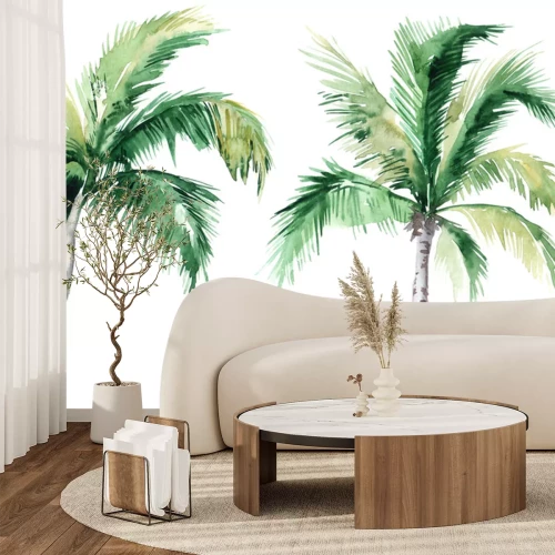 Sticker  Illustration aquarelle de deux petits palmiers