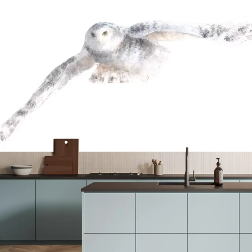 Sticker  Illustration pastel avec un hibou en vol