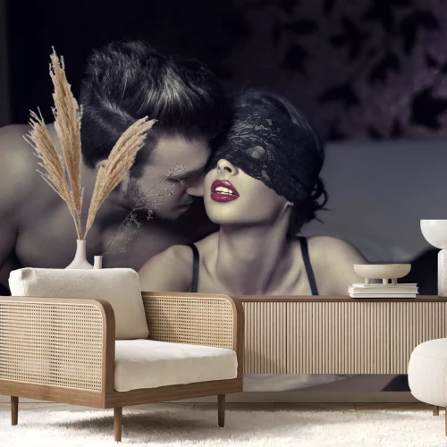 Papier peint  Cadre érotique d'un couple en lingerie