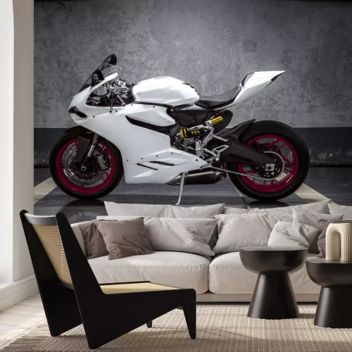 Papier peint  Vélo de sport blanc