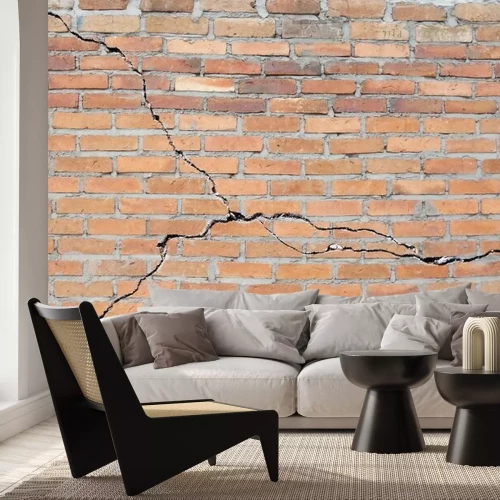 Papier peint  Fondations fissurées en briques