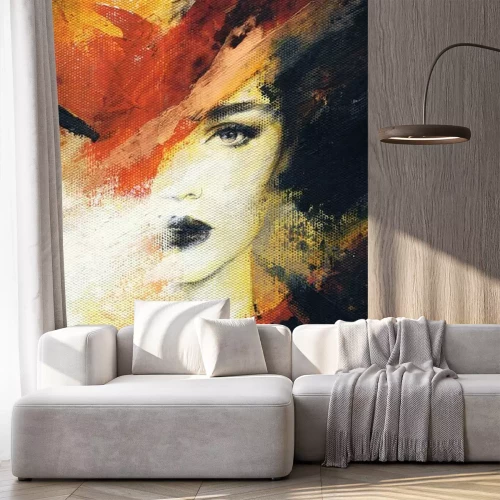 Papier peint  Portrait de femme façon huile sur toile