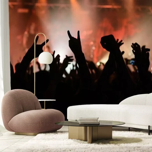 Papier peint  Rock and roll et signe de la main