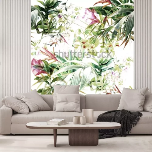 Papier peint  Nature et feuilles à l'aquarelle