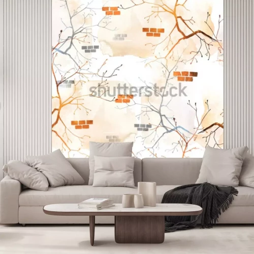 Papier peint  Mur de briques peinture abstraite