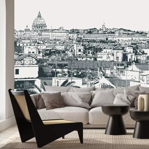 Sticker  Image vectorielle de la ville de Rome, capitale de l'Italie