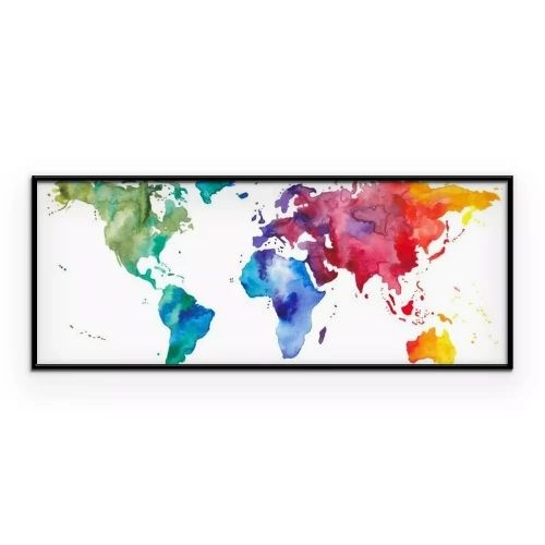 Poster  Carte du monde colorée à l'aquarelle
