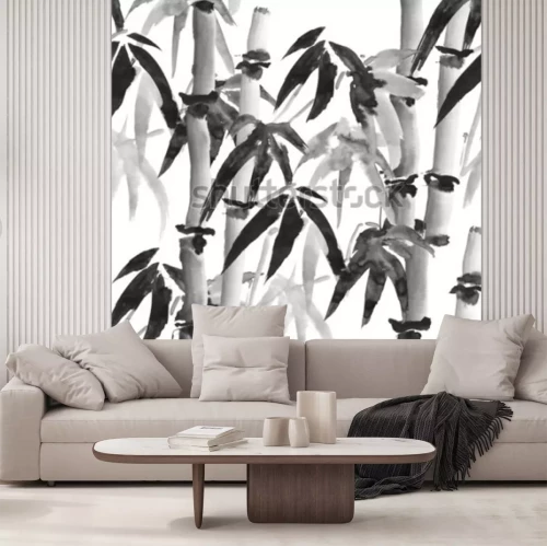 Papier peint  Bambou aquarelle