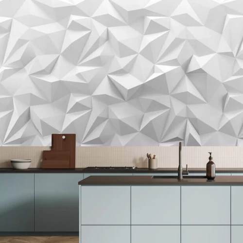 Sticker  Une surface spatiale blanche courbée