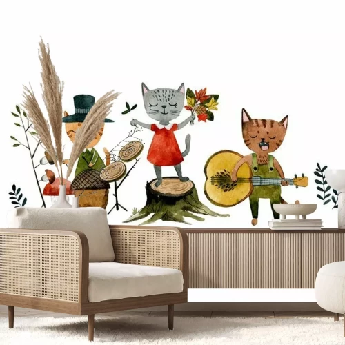 Sticker  les chats chantent une chanson