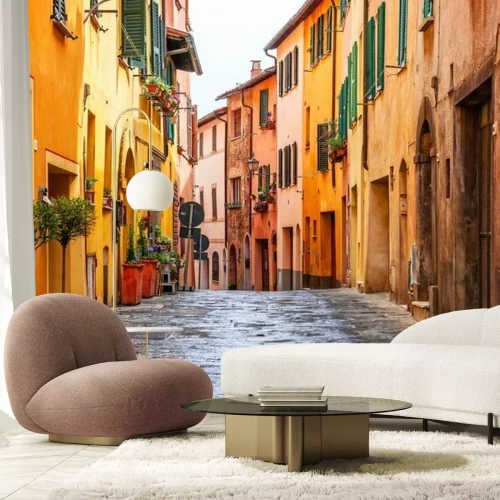 Papier peint  La Toscane avec ses rues colorées