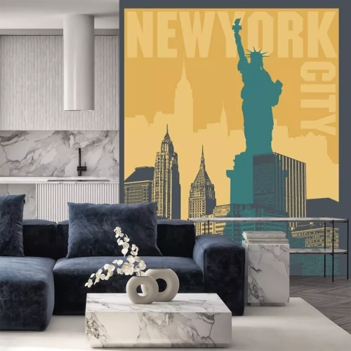 Sticker  Manhattan, New York City, illustration de la silhouette