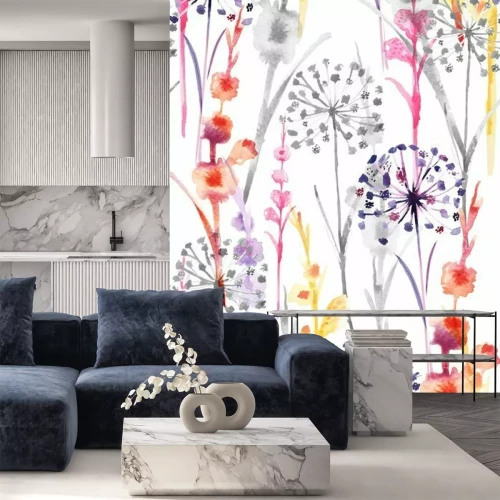 Sticker  Fleurs sauvages peintes à l'aquarelle