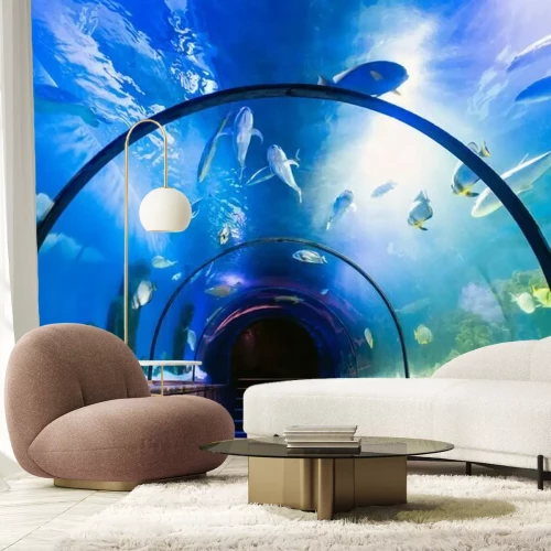 Papier peint  Tunnel 3D dans un océanarium