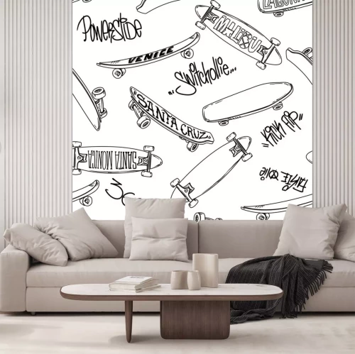 Sticker  Skateboard et graffiti