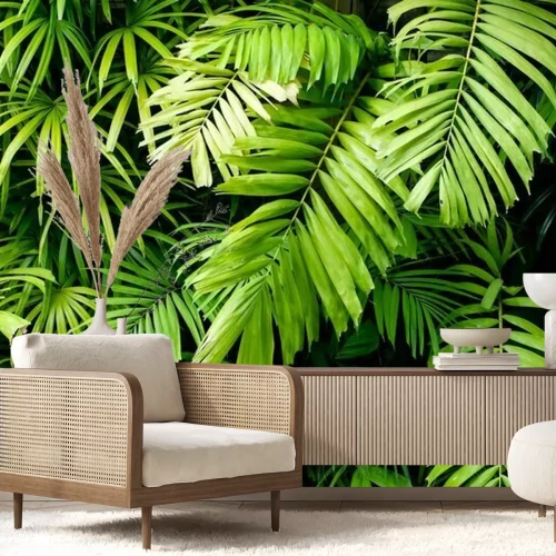 Papier peint  Plantes de jungle vert clair