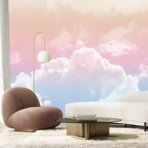 Papier peint  Nuages dans le ciel en couleurs pastel