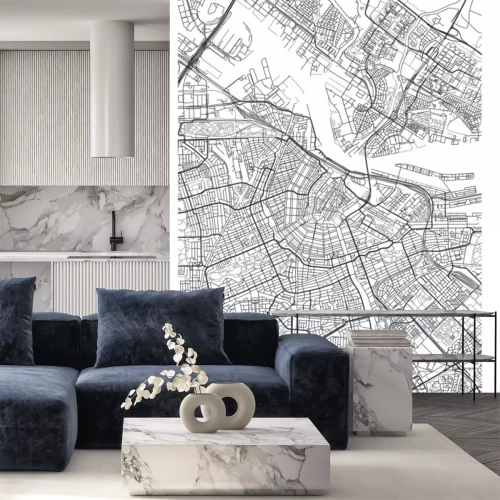 Sticker  Carte minimaliste d'Amsterdam