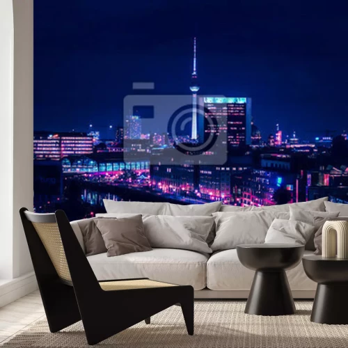 Papier peint  Skyline de Berlin dans la nuit