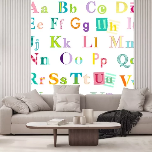 Sticker  Alphabet coloré avec des paires de lettres décoratives