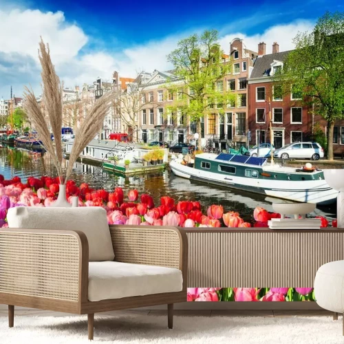 Papier peint  Les tulipes à Amsterdam