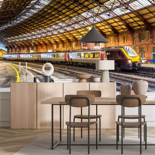 Papier peint  Train moderne en gare