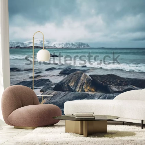 Papier peint  Mer rocheuse en Norvège