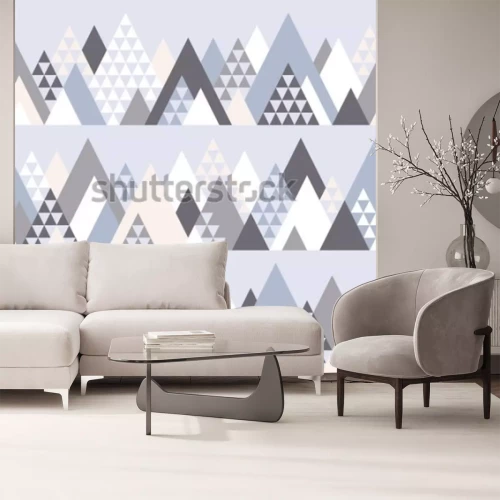 Sticker  Modèle sans couture avec les montagnes géométriques # 1