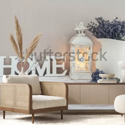 Papier peint  Dessin provençal lavande