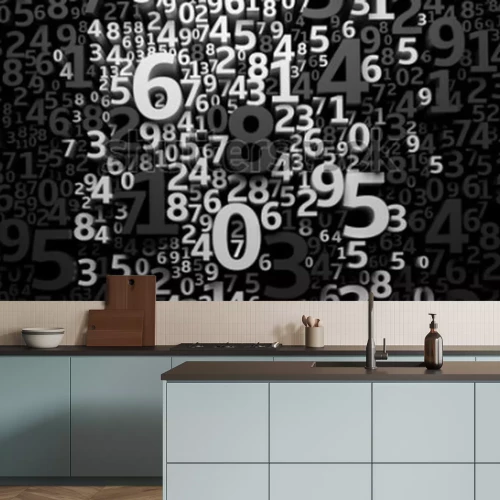 Papier peint  Motif 3D avec des chiffres