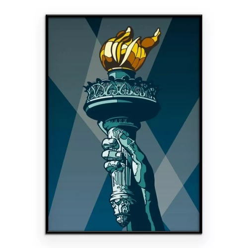 Poster  La main de la Statue de la Liberté tenant une torche