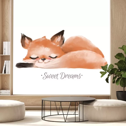 Sticker  Renard princesse bébé dessiné main mignon