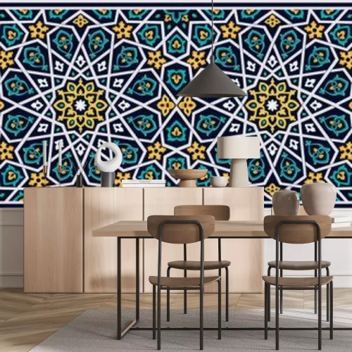 Sticker  Ornement de vecteur oriental, bardour. Majolique en architecture. Également utilisé comme motif ou texture.