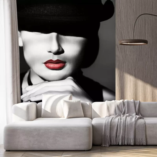 Papier peint  Femme avec un chapeau