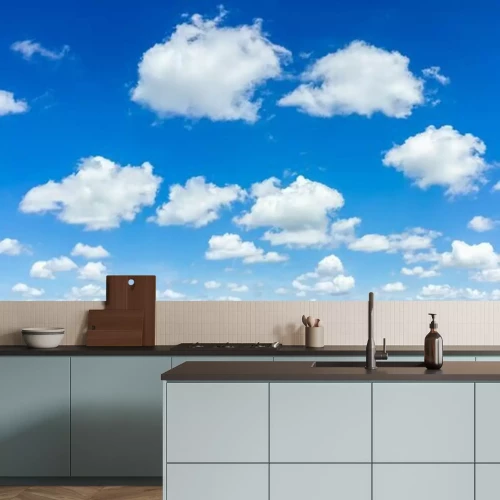 Papier peint  Nuages blancs, ciel bleu
