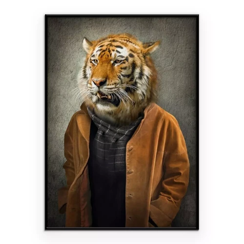 Poster  Un tigre en vêtements humains