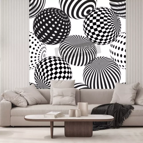 Papier peint  Sphères style op'art