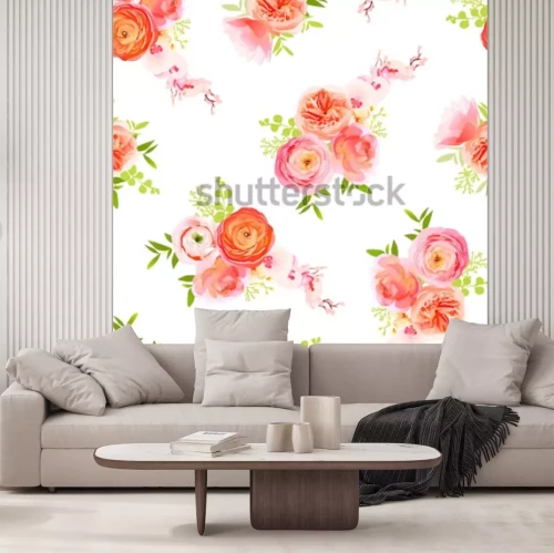 Sticker  Modèle avec des roses de thé