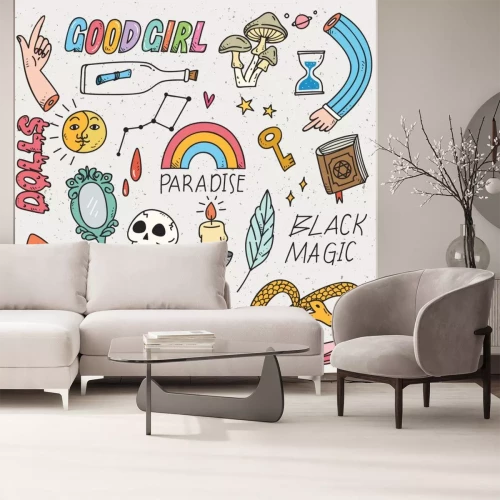 Sticker  Kawaii doodle set, peut être utilisé comme patch de mode