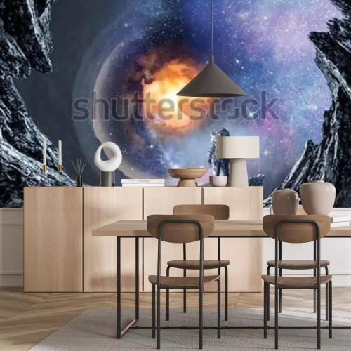 Papier peint  Cosmonaute observant le cosmos