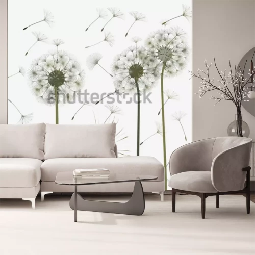 Papier peint  Pissenlits style rétro