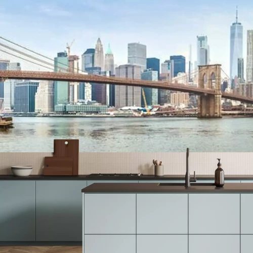Papier peint  Vue panoramique imprenable sur la ville de New York et le pont de Brooklyn
