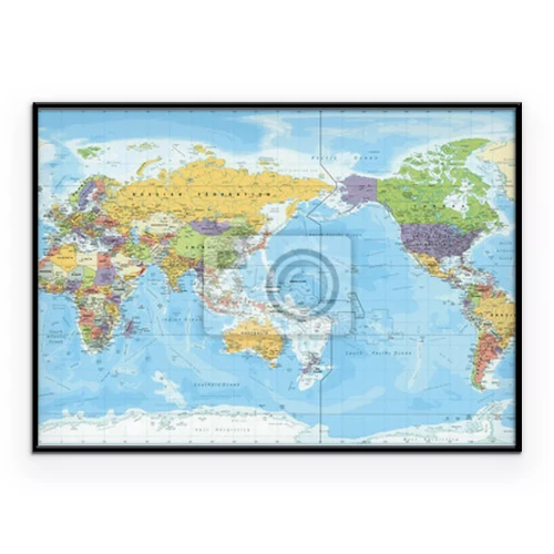 Poster  Carte politique du monde en couleurs