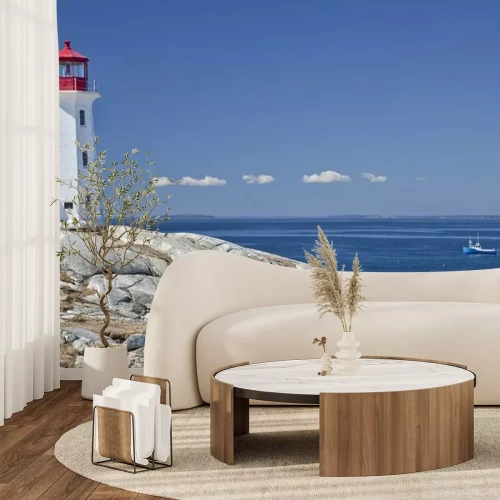 Papier peint  Phare sur les rochers