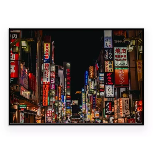 Poster  Panneau publicitaire de néon à Kabukicho Shinjuku Tokyo Japon