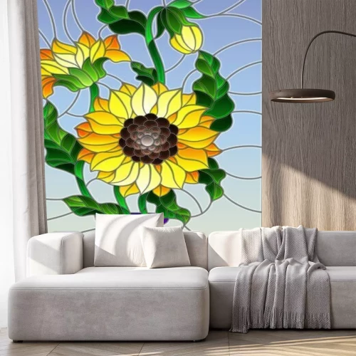 Sticker  Mosaïque avec une fleur dans un vase