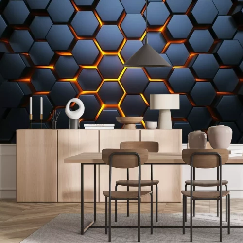 Papier peint  Cubes 3d sombres sur fond clair